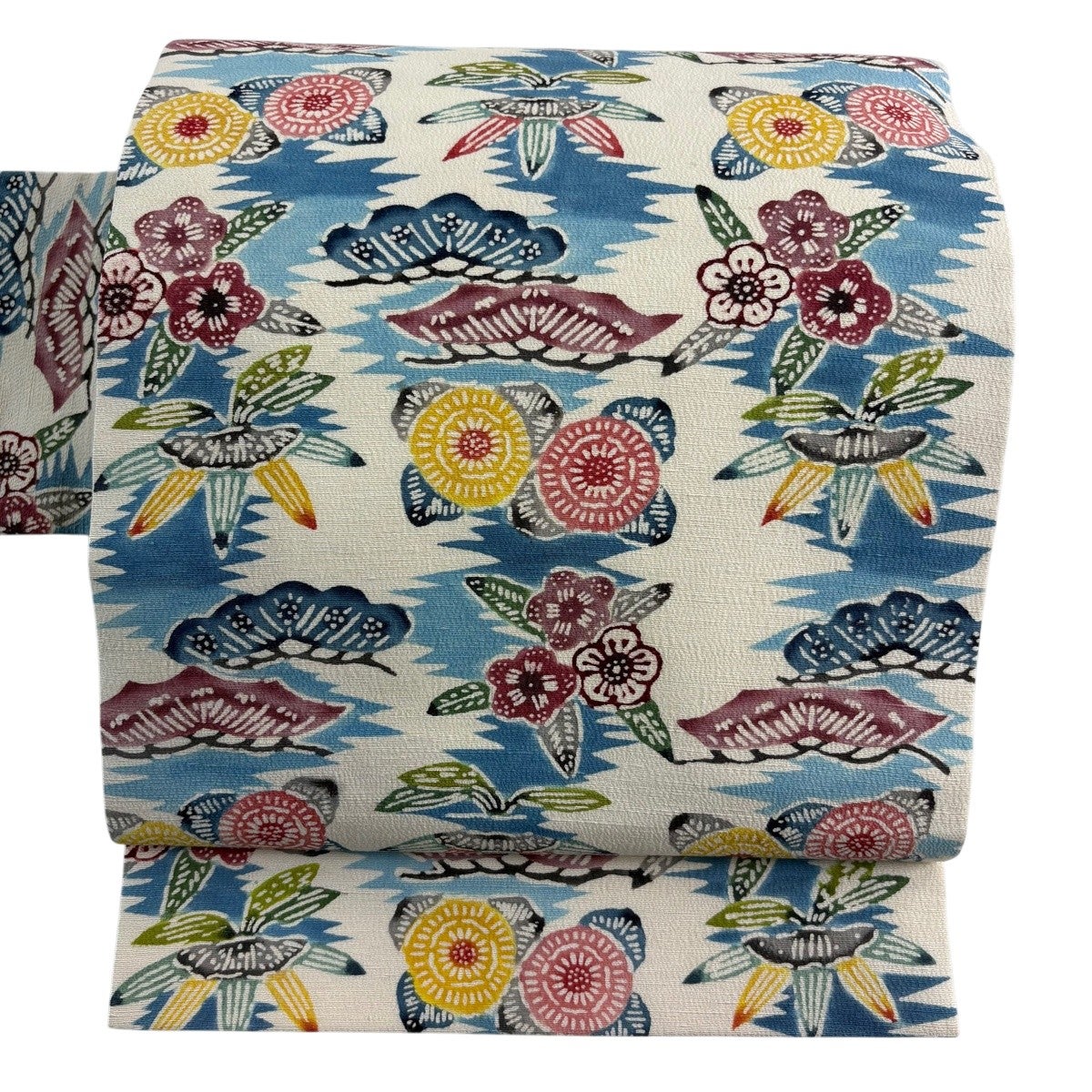 名古屋帯 名品 松竹梅 クリーム 正絹｜中古・古着・リサイクル着物通販