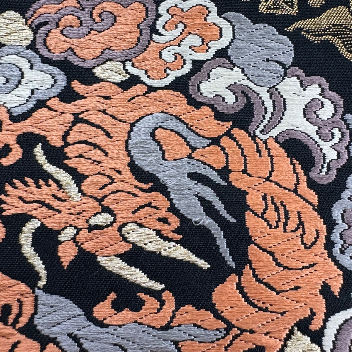 袋帯 名品 鳳凰 龍 箔 金糸 黒 六通 正絹｜中古・古着・リサイクル着物