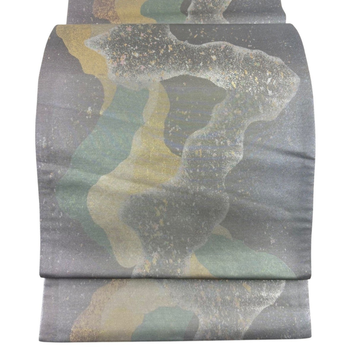 50%OFF 【美品】 袋帯 逸品 落款あり 木村幸啓 幾何学模様 箔 灰色 六
