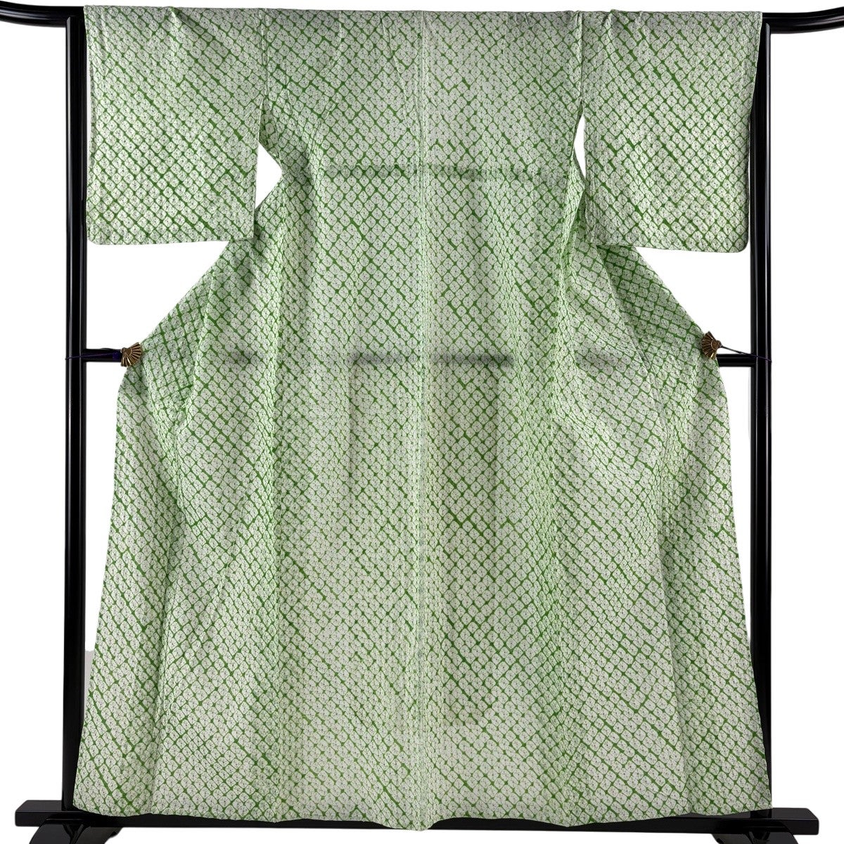 美品】 浴衣 身丈156cm 裄丈65cm M 絞り浴衣 花 濃紺 綿 名品｜中古