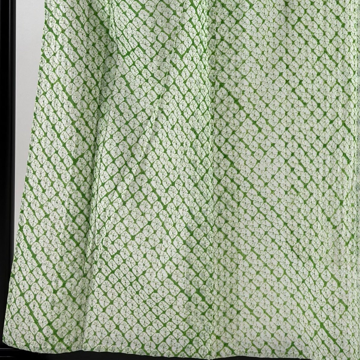 美品】 浴衣 身丈155cm 裄丈64.5cm M 絞り浴衣 絞り柄 緑 綿 名品