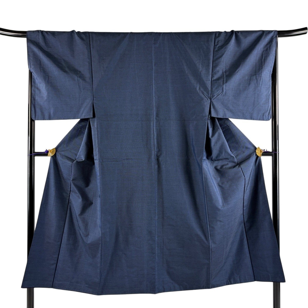 (K-70) 着物　袷　紬　紺色　青 美品】 男着物 身丈145.5cm 裄丈72cm M 袷 紬 アンサンブル 紺色 正絹