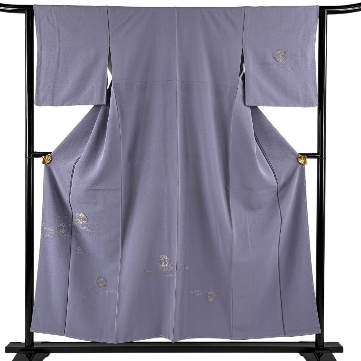 付下げ 身丈151cm 裄丈62cm S 袷 鳥 霞 金銀糸 薄紫 正絹 優品｜中古