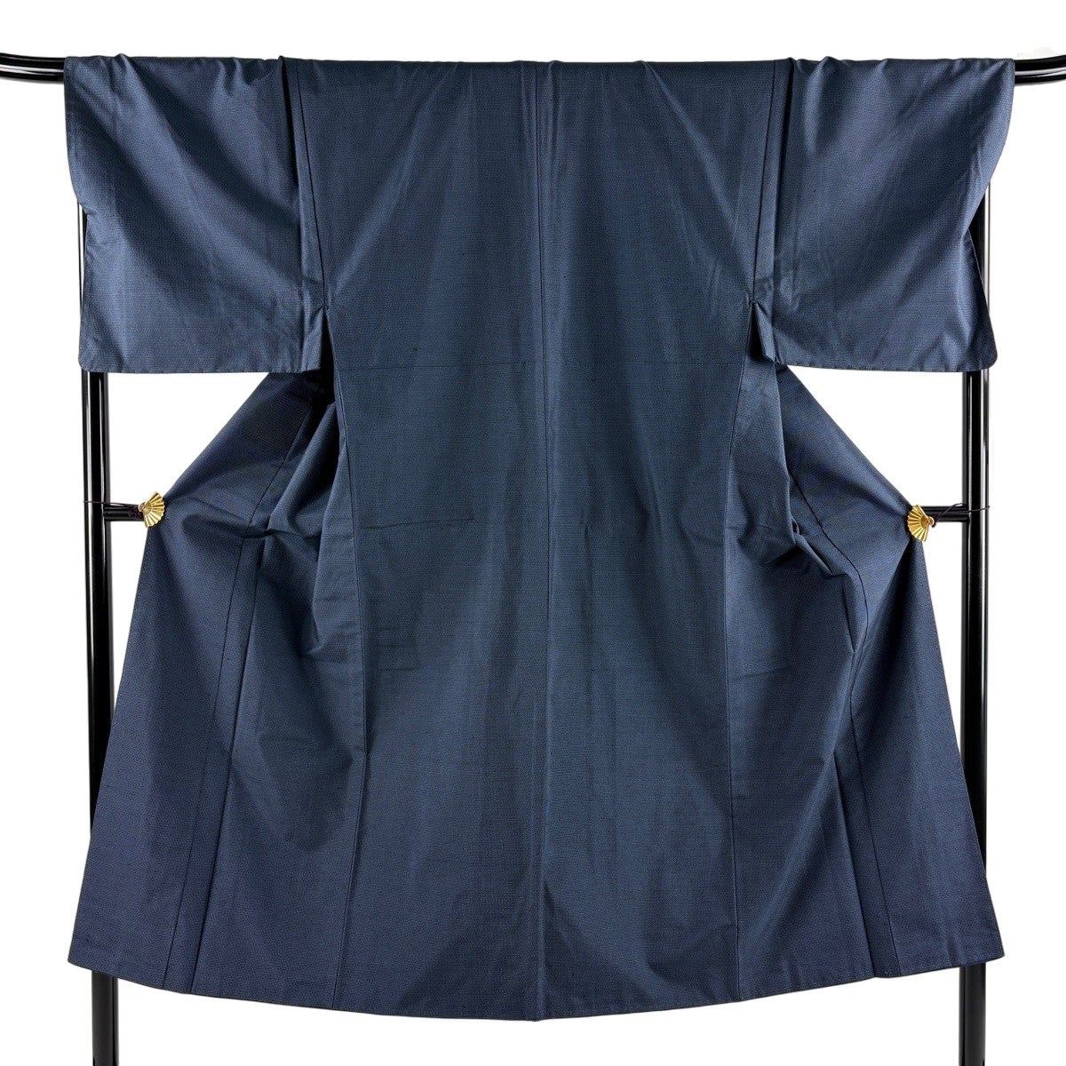 美品】 男着物 身丈145.5cm 裄丈72cm M 袷 紬 アンサンブル 紺色 正絹 