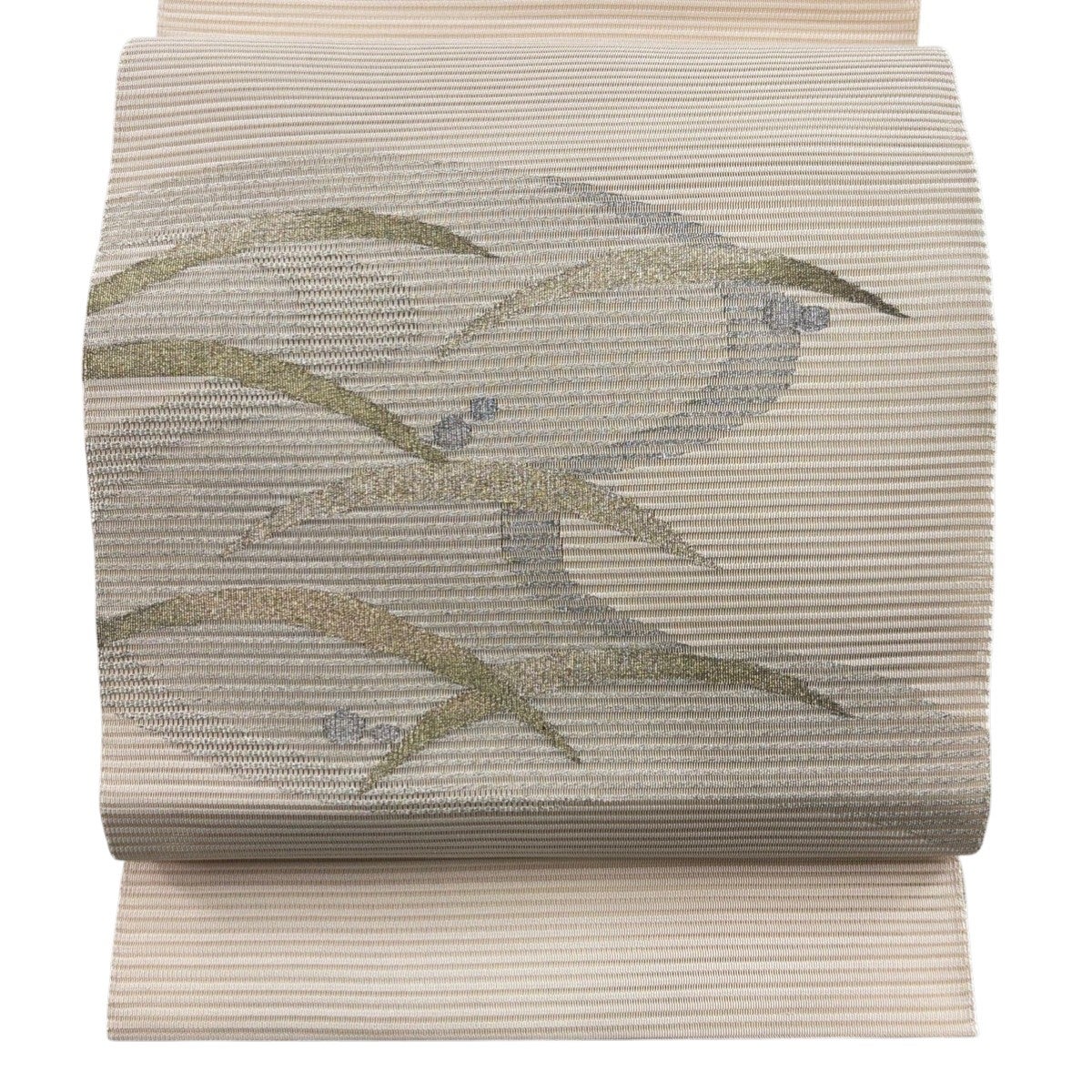 夏帯 名古屋帯 絽 草葉模様 銀糸 秘色 O-5206 楽天市場】【中古】 夏物 名古屋帯 リサイクル 正絹 京都 西陣 絽綴れ