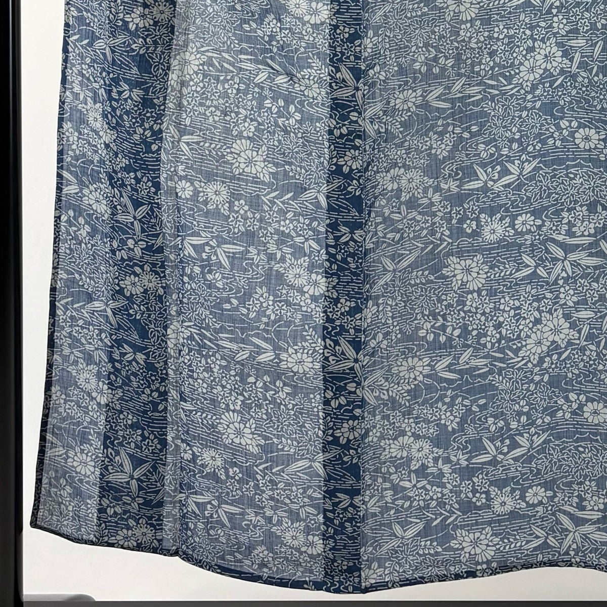 美品】 小紋 身丈155cm 裄丈63.5cm S 薄物 夏紬地 小千谷縮 落款あり