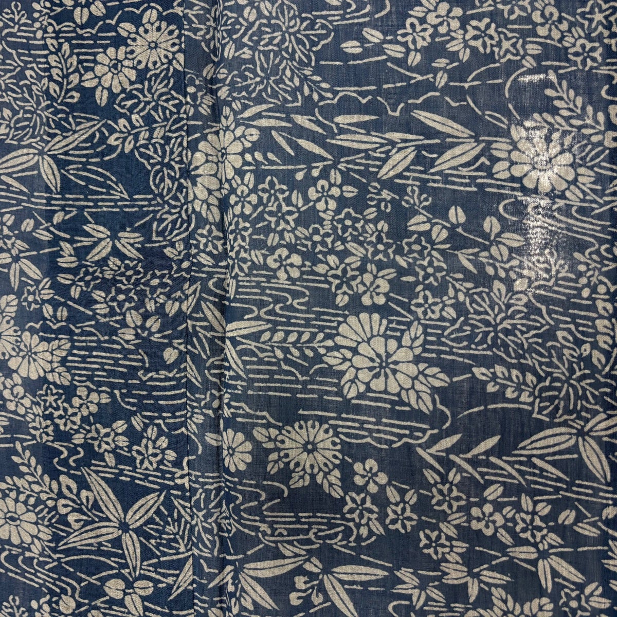 美品】 小紋 身丈155cm 裄丈63.5cm S 薄物 夏紬地 小千谷縮 落款あり