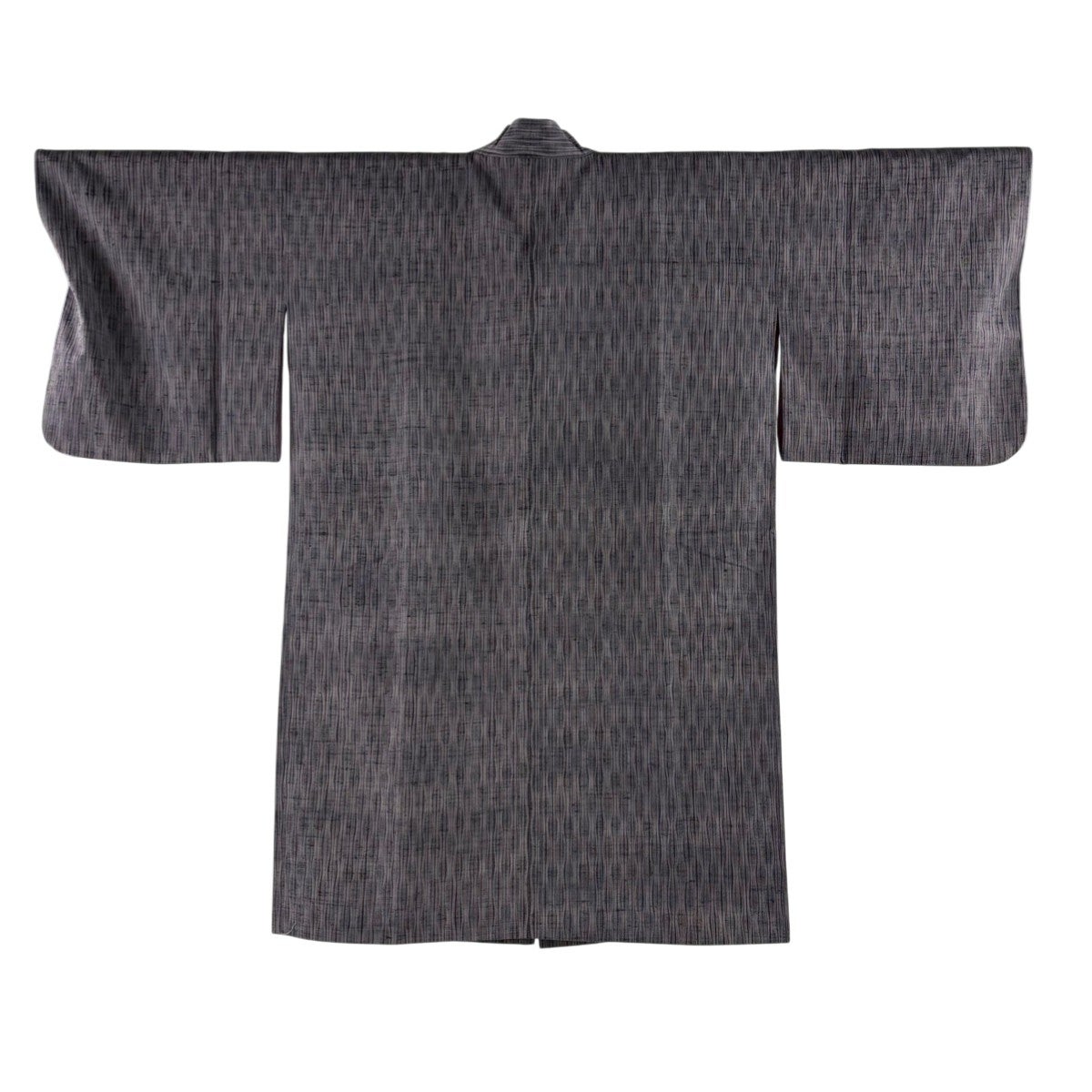 道中着 美品 名品 身丈120cm 裄丈62cm 正絹 【中古】 道中着 コート 未使用 正絹 袷 黒紺 縞 ロング丈 カジュアル 新古品