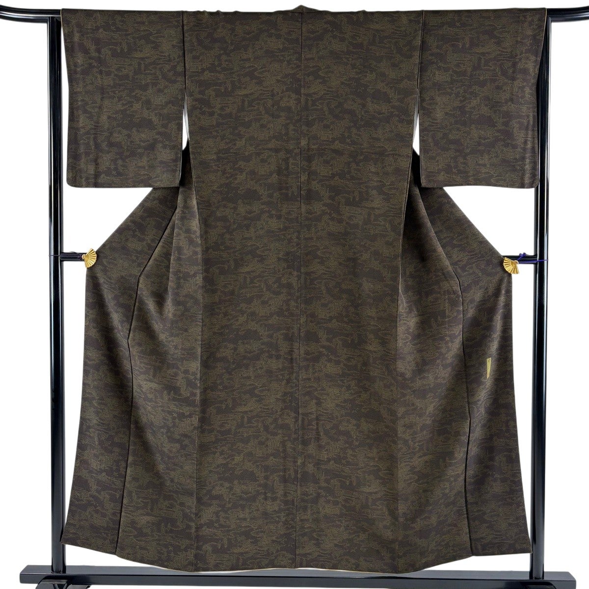 小紋 身丈169cm 裄丈70cm 正絹 名品 【中古】 美品】 小紋 身丈169cm 裄丈71cm L 袷 前田仁仙 落款あり 幾何学模様