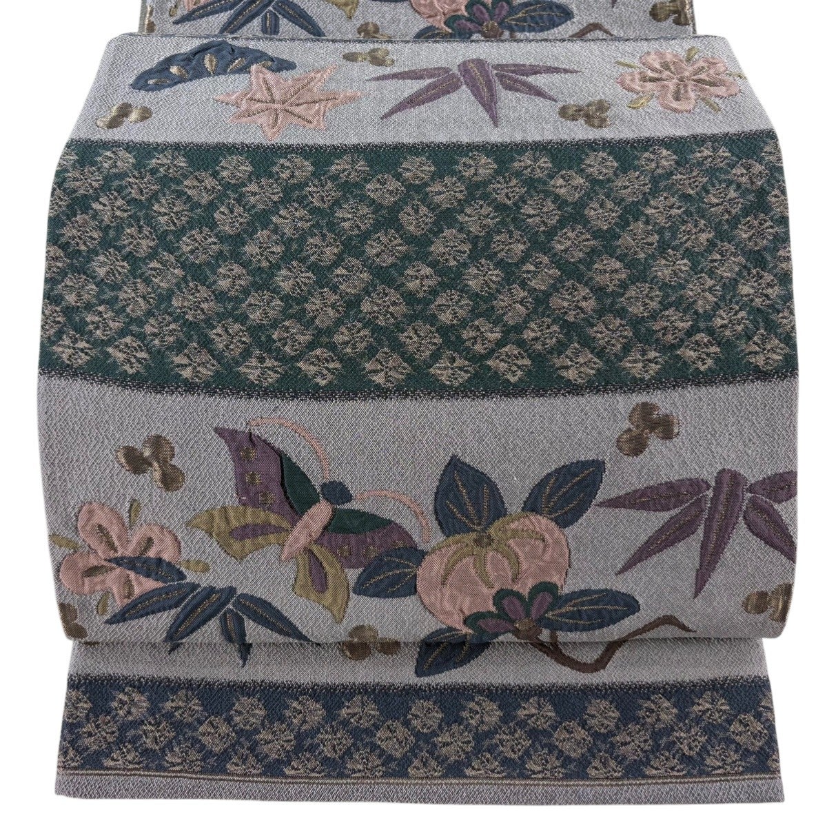 50%OFF 【美品】 袋帯 秀品 松竹梅 蝶 金糸 紫 六通 正絹 K50|中古 50%OFF 【美品】 袋帯 秀品 松竹梅 蝶 金糸 紫 六通 正絹 K50|中古