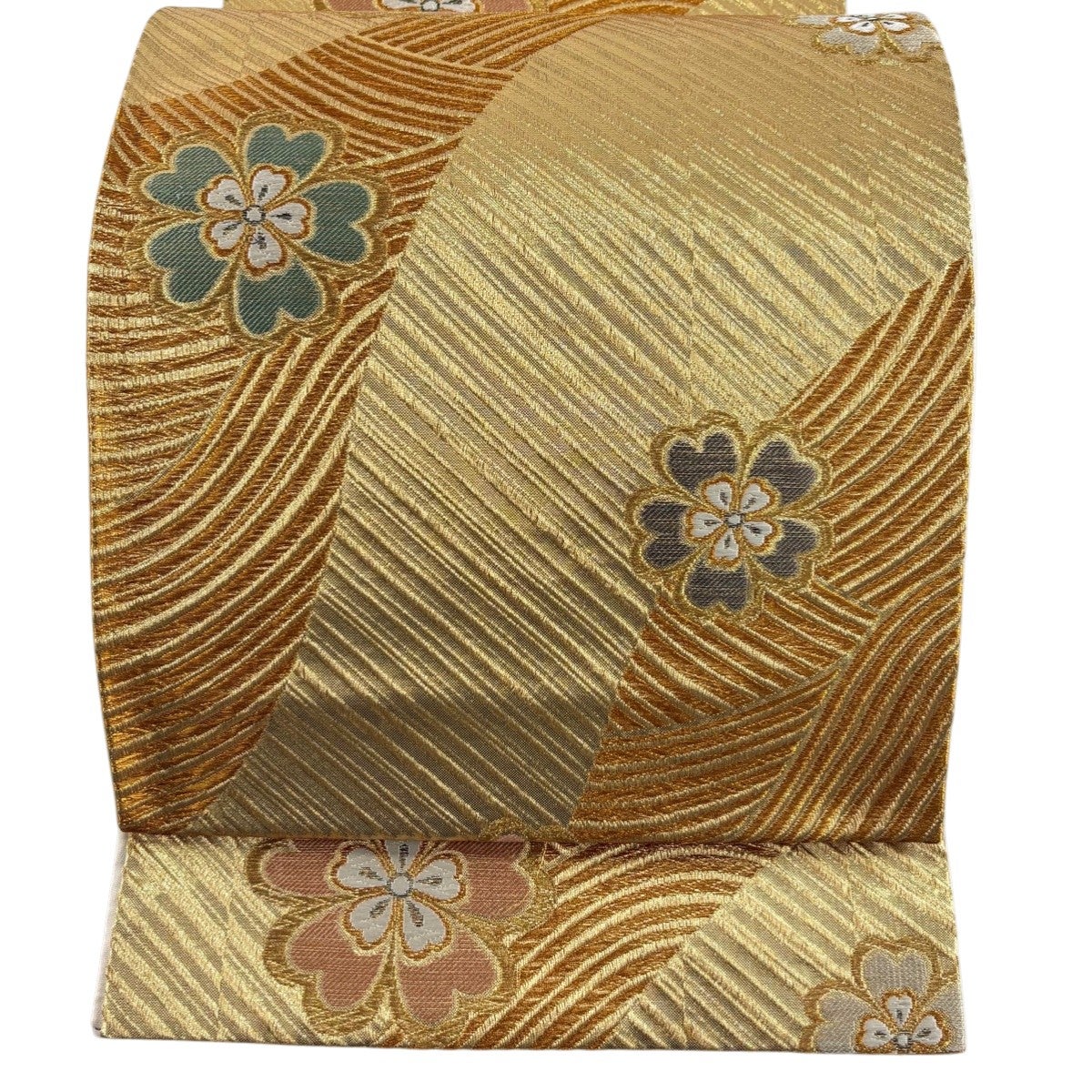 美品】 袋帯 秀品 加賀藩大名行列 箔 金糸 金色 六通 正絹｜中古・古着