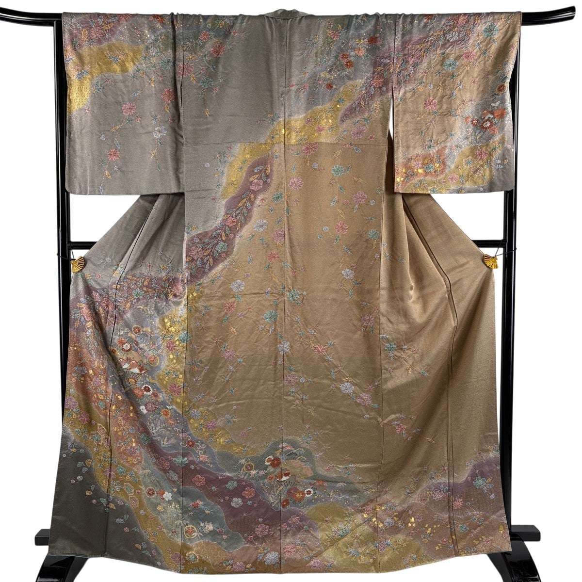 水着/浴衣 訪問着 身丈166.5cm 裄丈66.5cm 正絹 名品 【】