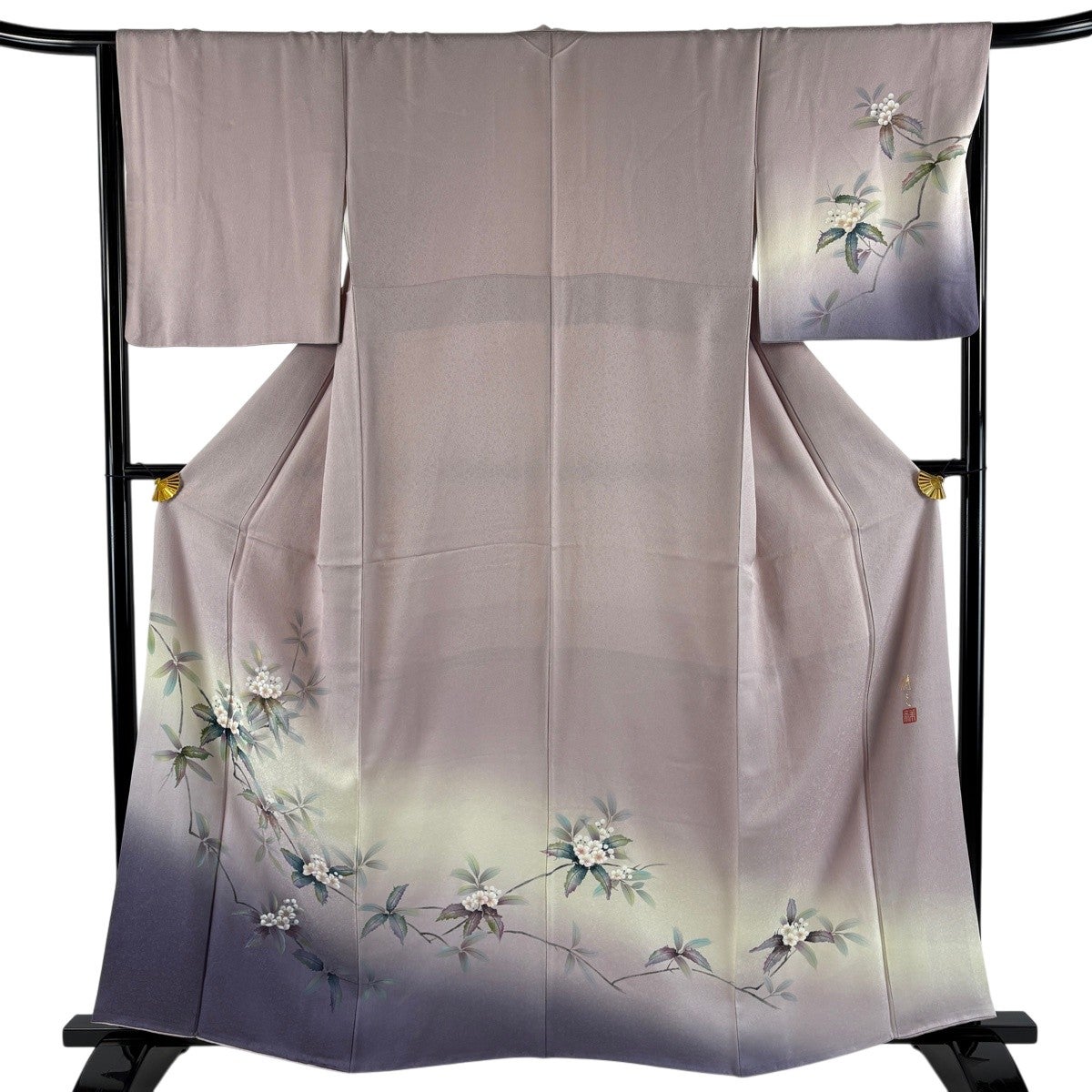 美品】 付下げ 身丈160cm 裄丈65.5cm M 袷 やまと 落款あり 枝花