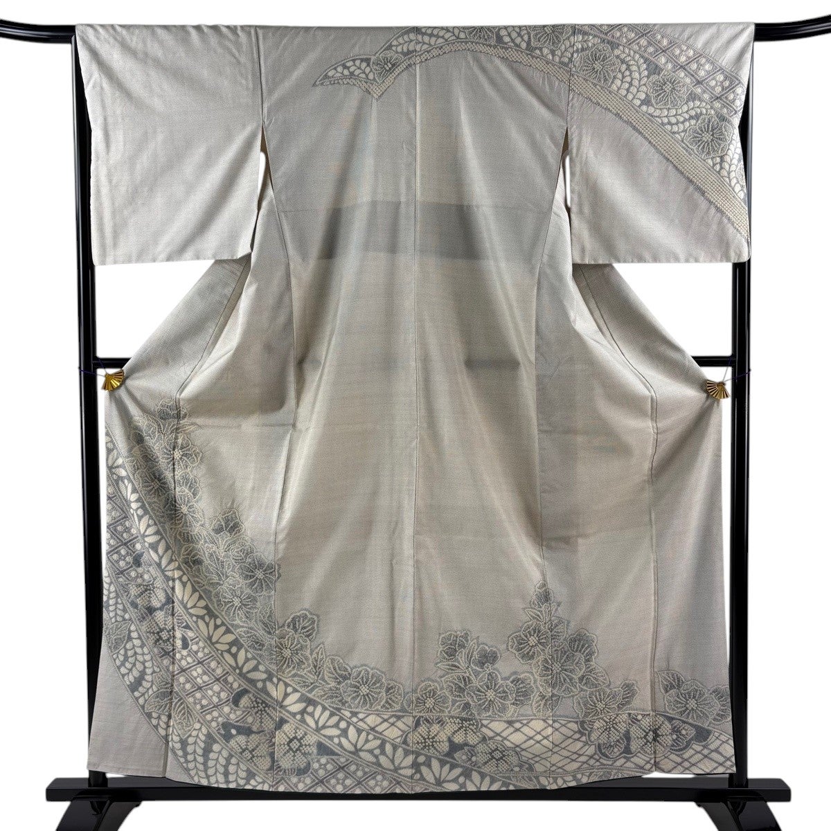 正絹絞り染紬　身丈160cm /裄丈68cm 訪問着 身丈160cm 裄丈66.5cm M 袷 藤娘きぬたや 大島紬地 証紙あり