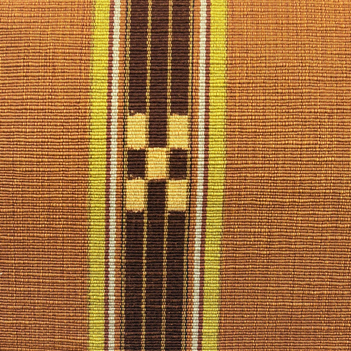 美品】 名古屋帯 名品 八寸名古屋帯 松葉仕立て 縞 幾何学模様 茶色