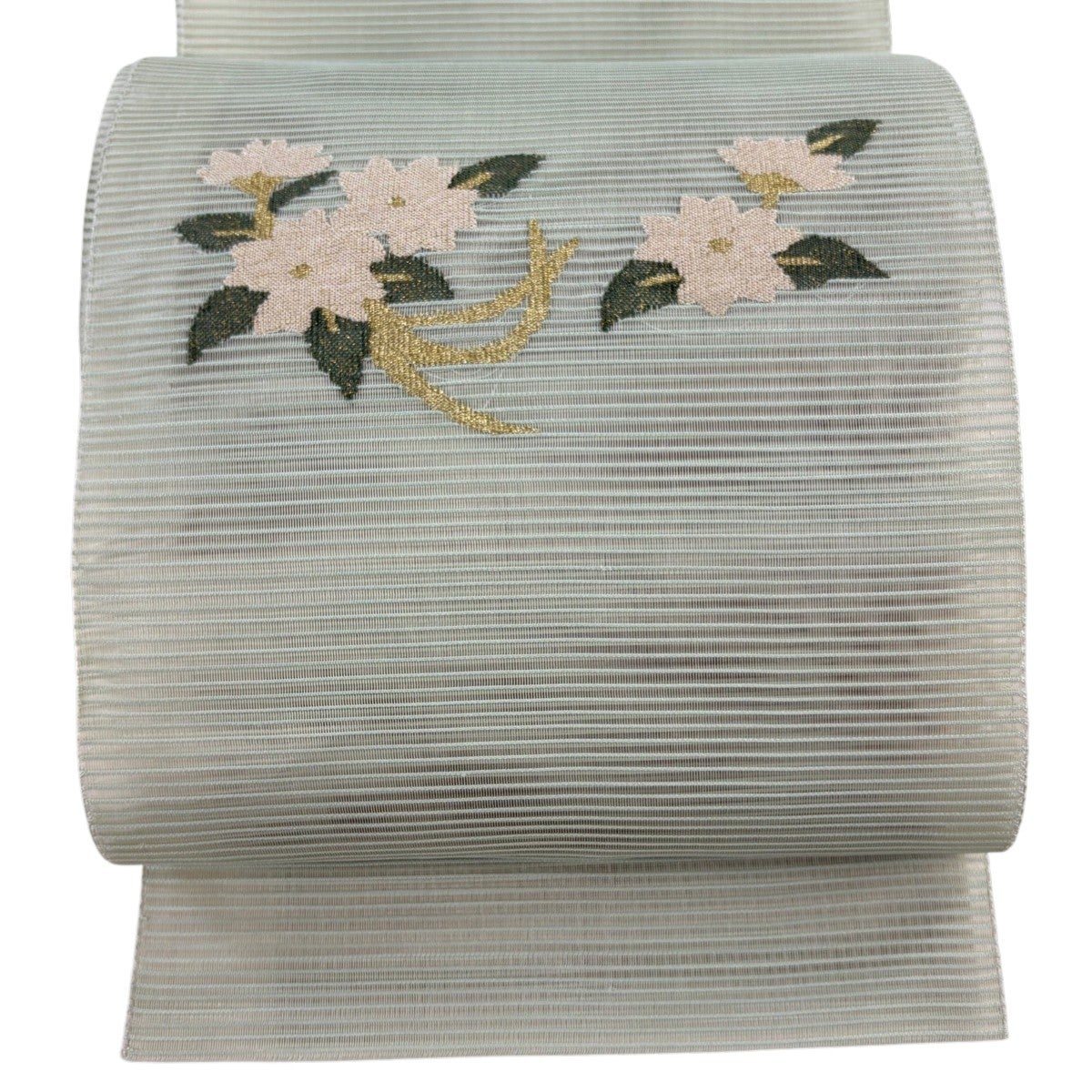 美品】 名古屋帯 優品 夏帯 絽 八寸名古屋帯 松葉仕立て 紅葉 金糸