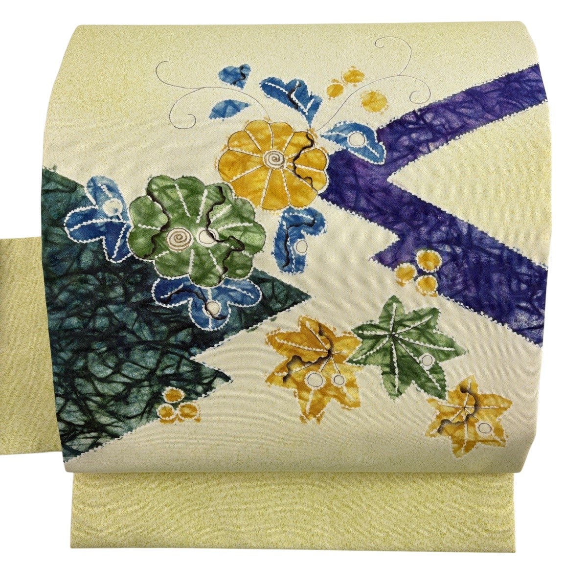 美品】 名古屋帯 秀品 菊 楓 金彩 抹茶色 正絹｜中古・古着