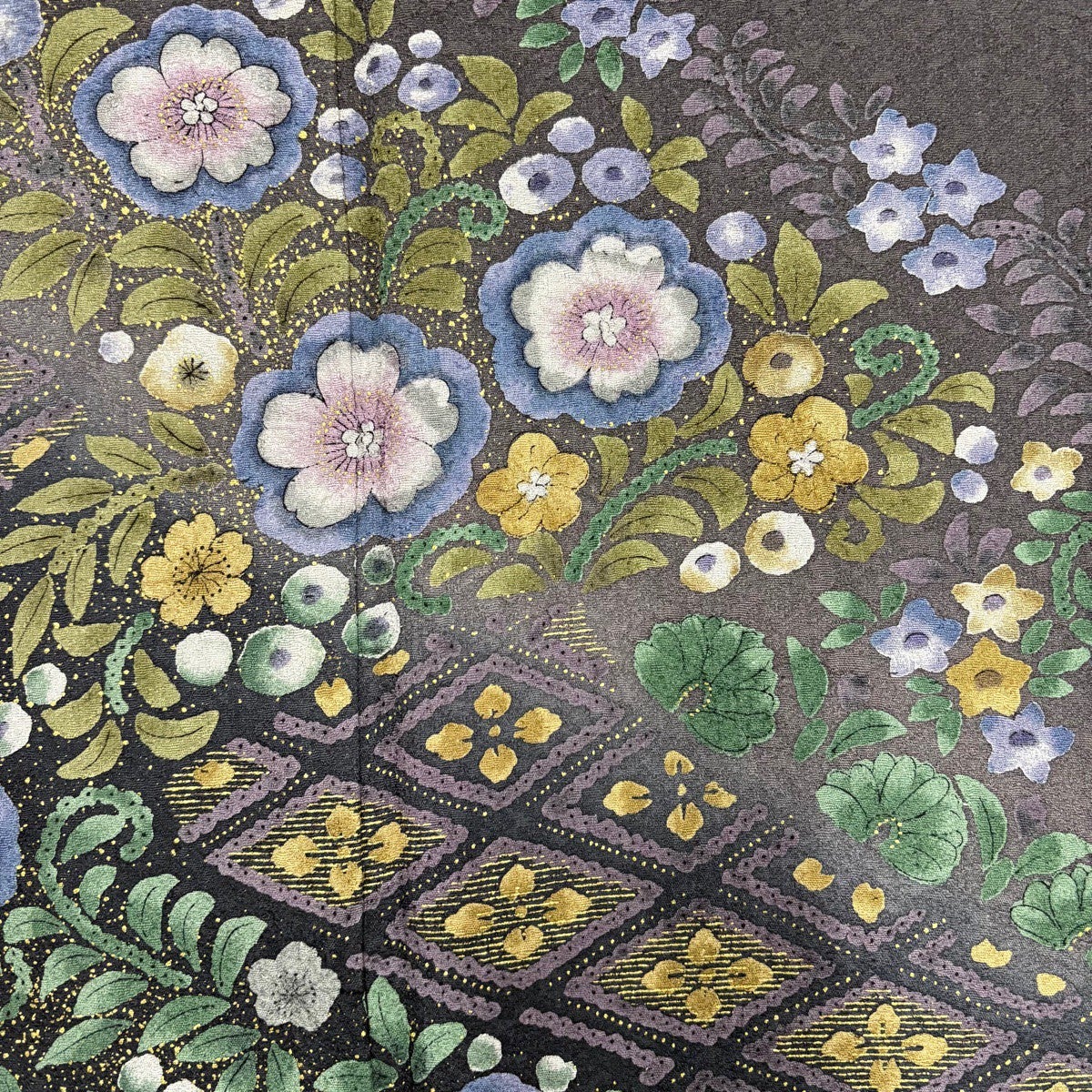 訪問着 身丈161cm 裄丈68cm L 袷 袋帯セット 辻が花 花菱 金彩 ぼかし