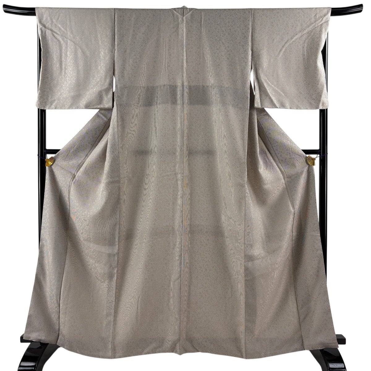 美品】 大島紬 身丈163.5cm 裄丈70cm L 単衣 証紙あり 縦縞 焦茶色