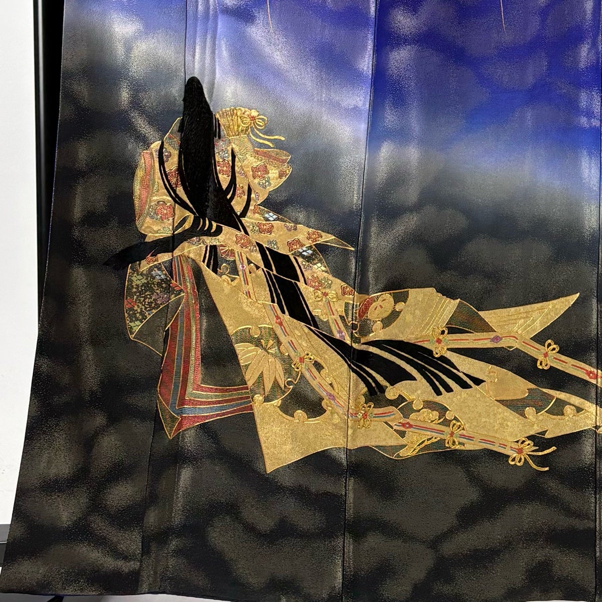 振袖 身丈165cm 裄丈66cm M 袷 姫 松竹梅 刺繍 金通し 紫 正絹 秀品