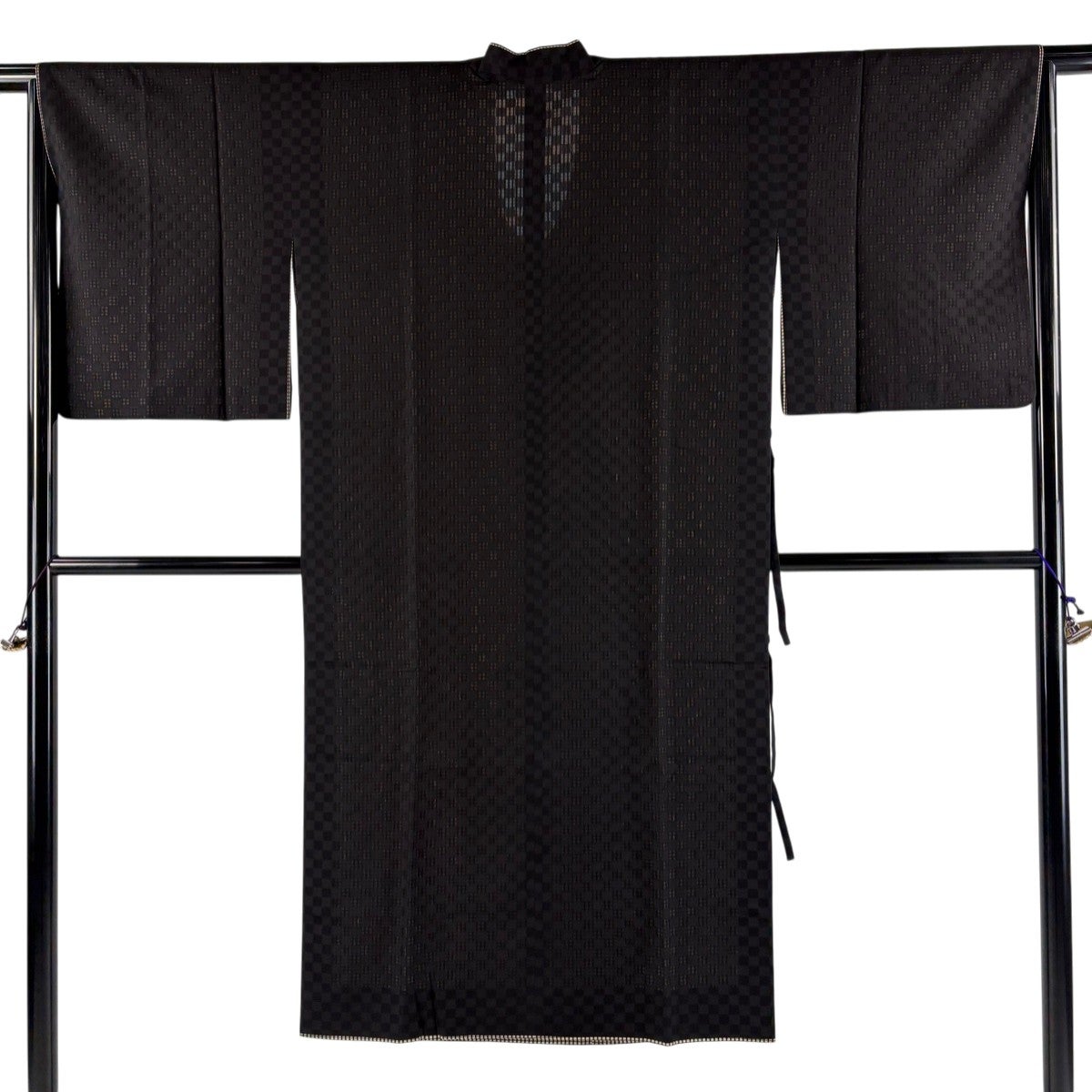 道中着 美品 名品 身丈119.5cm 裄丈64cm 正絹 【中古】 道中着 身丈125cm 裄丈68.5cm L 和装コート 着物衿 縦縞 鶯色 正絹