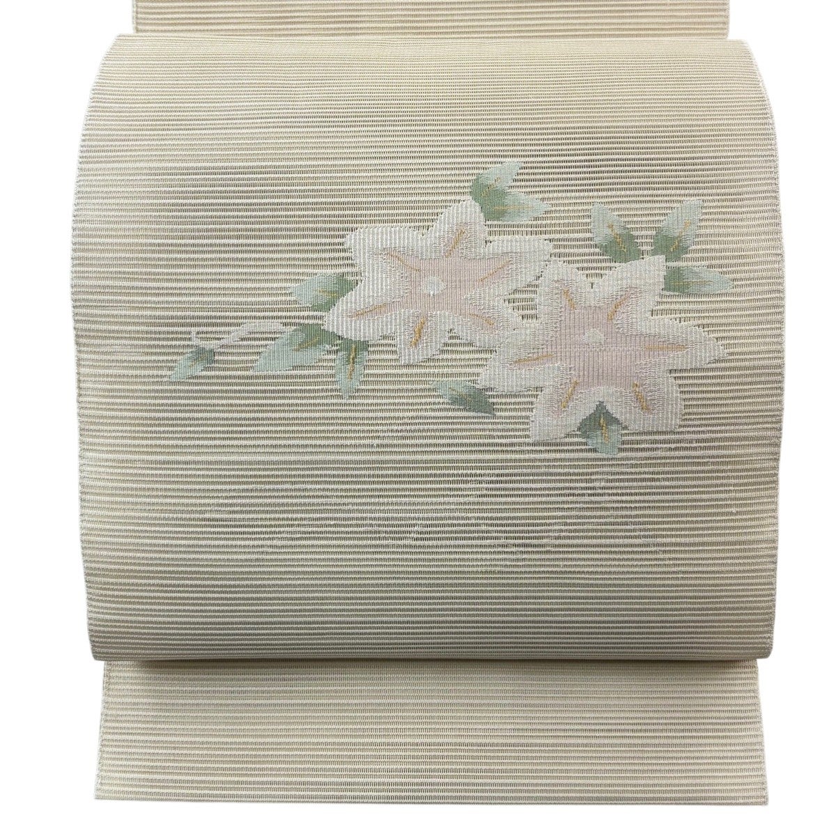 美品】 名古屋帯 秀品 落款あり 夏帯 絽 菖蒲 水色 正絹｜中古・古着