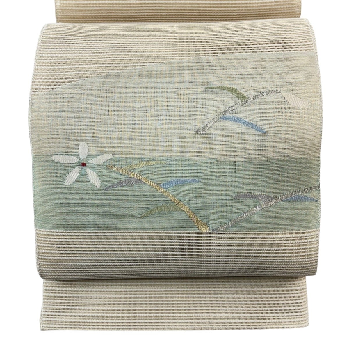 美品】 名古屋帯 逸品 落款あり 松葉仕立て 八寸名古屋帯 枝花