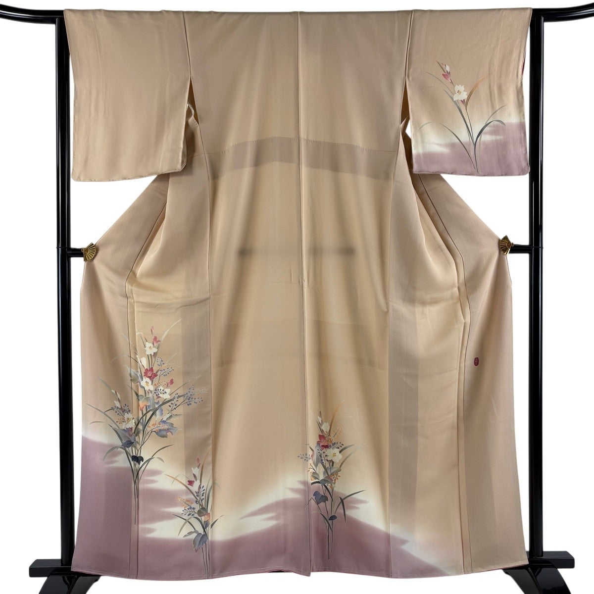 美品】 付下げ 身丈160cm 裄丈64cm M 袷 南克治 落款あり 草花 霞