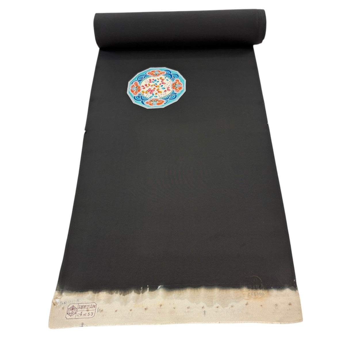 反物 優品 羽尺 羽織 和装コート 絵皿 萩 墨色 正絹｜中古・古着