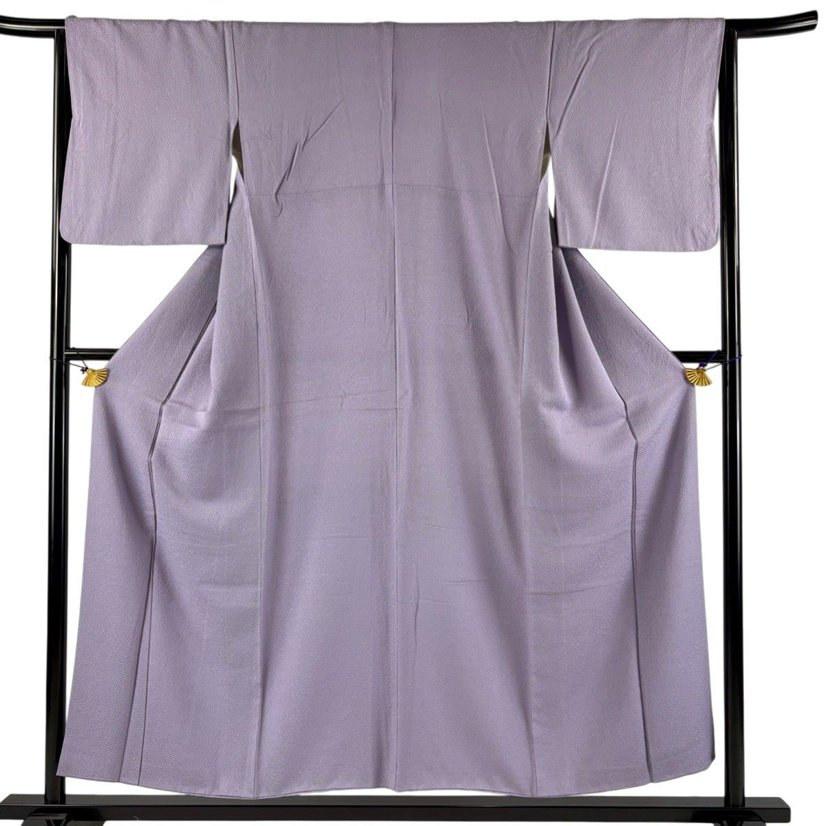 美品】 色無地 身丈151cm 裄丈64cm M 袷 ますいわ屋 地紋 薄紫 正絹