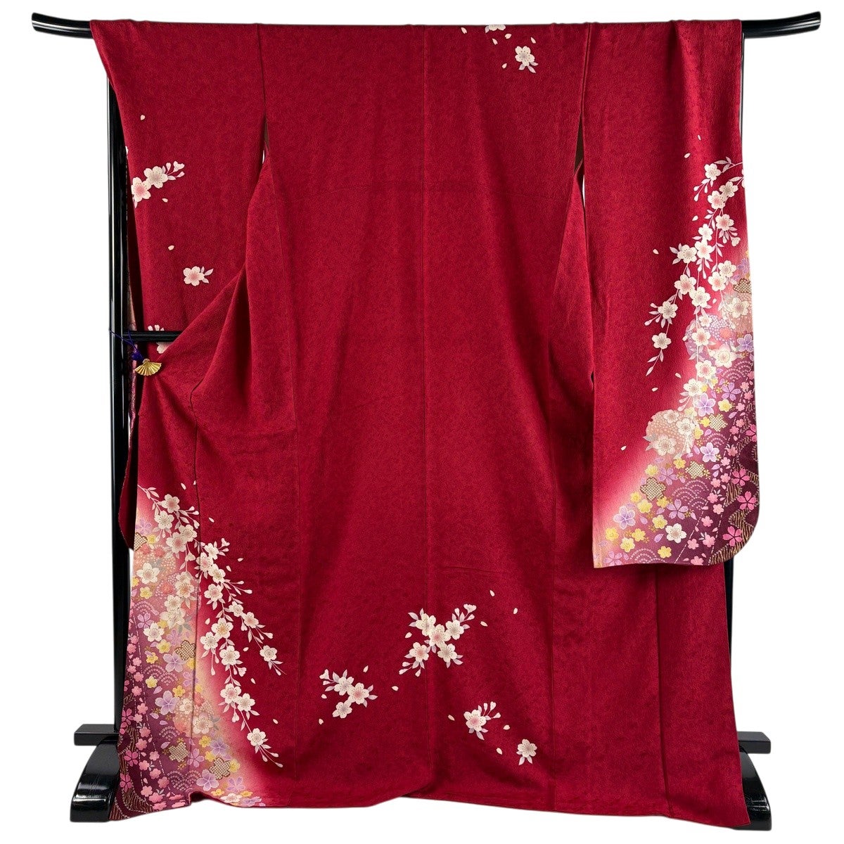 振袖 身丈160.5cm 裄丈63.5cm S 袷 袋帯フルセット 尾長鳥 菊 金銀彩