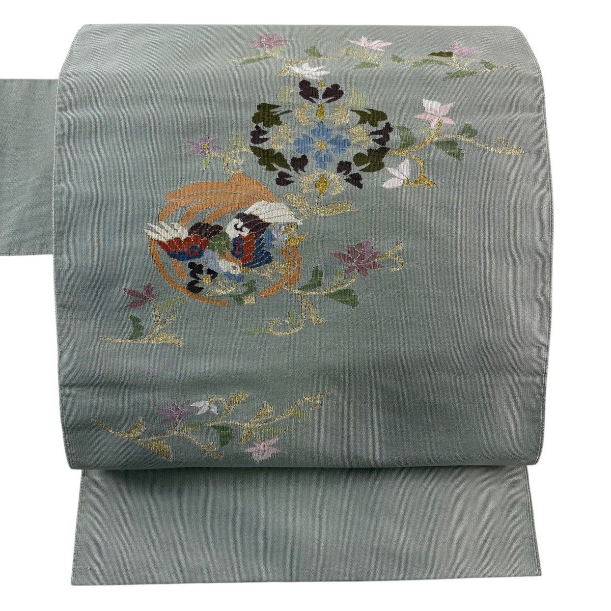 名古屋帯 秀品 瓢箪 金糸 刺繍 藍色 正絹｜中古・古着・リサイクル着物