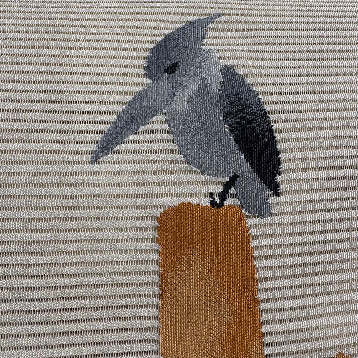 美品】 名古屋帯 秀品 夏帯 絽 八寸名古屋帯 トンネル仕立て 鳥 流水