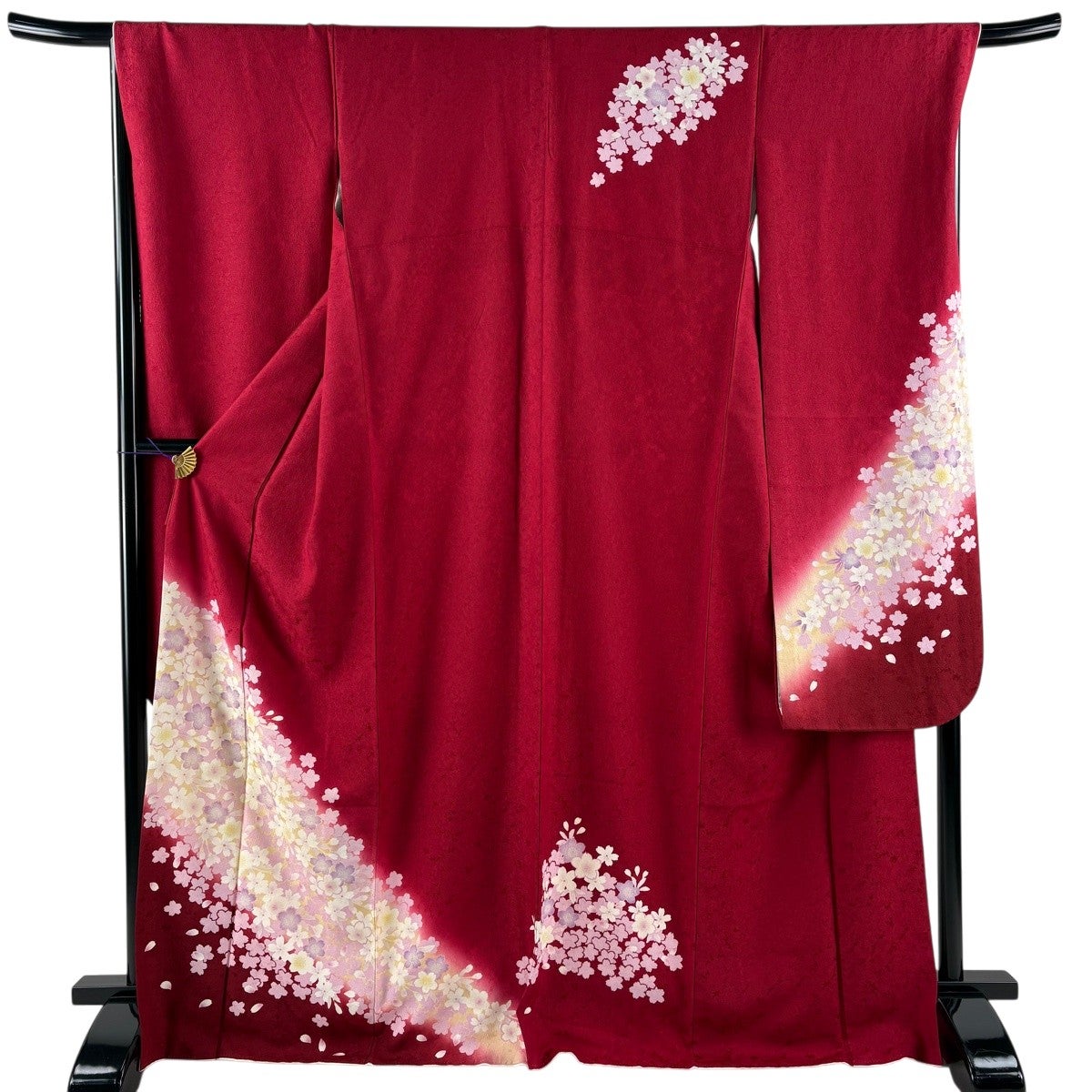 在庫一掃】 【美品】 振袖 身丈172cm 裄丈69cm L 袷 桜 花びら ぼかし