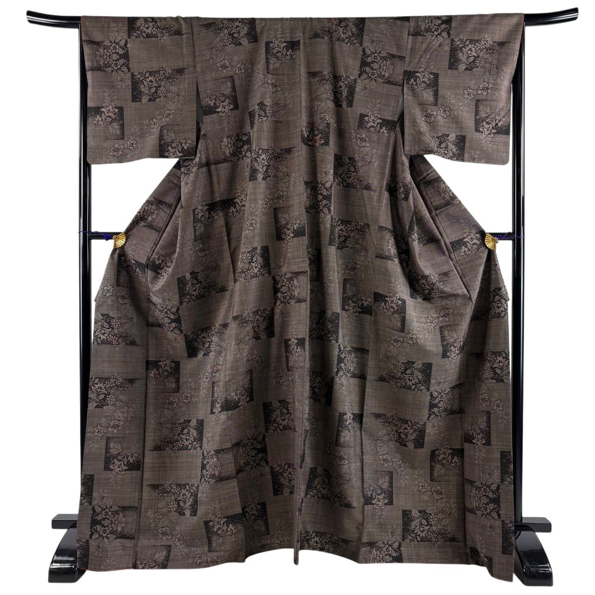 美品】 大島紬 身丈162.5cm 裄丈63.5cm S 袷 都喜ヱ門 やまと 証紙あり