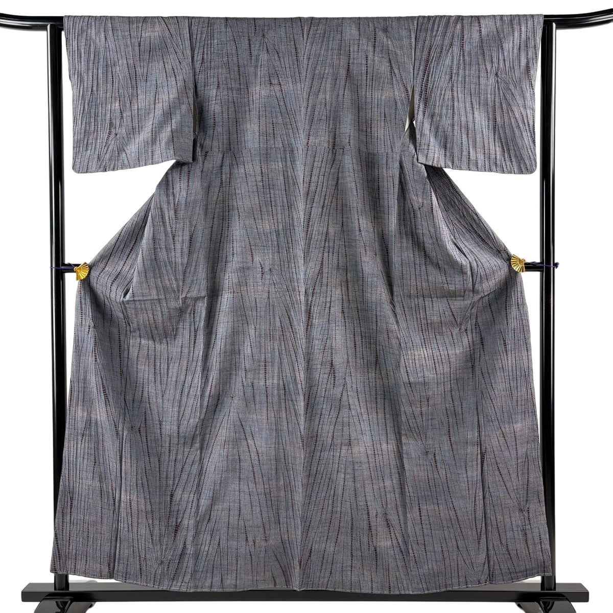 小紋 身丈155cm 裄丈62cm S 袷 幾何学模様 灰紫 正絹 秀品｜中古・古着