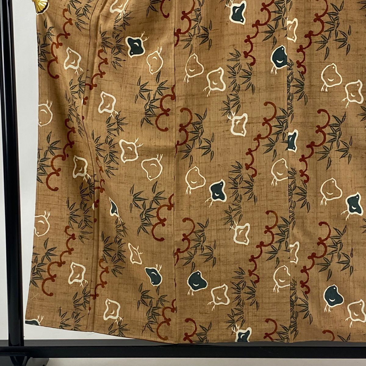 小紋 身丈156.5cm 裄丈63cm S 袷 下平清人 型絵染 伊と幸 紬地 落款
