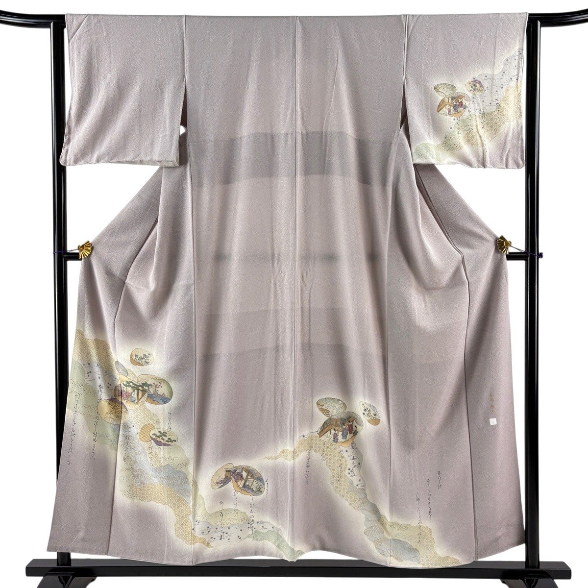 付下げ 身丈153.5cm 裄丈63cm S 薄物 絽 貝殻 蟹 薄紫 正絹 名品｜中古