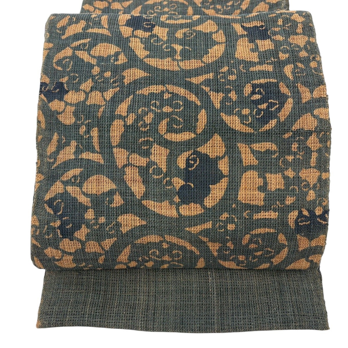 名古屋帯 秀品 八寸名古屋帯 松葉仕立て 夏帯 灰白 正絹｜中古・古着