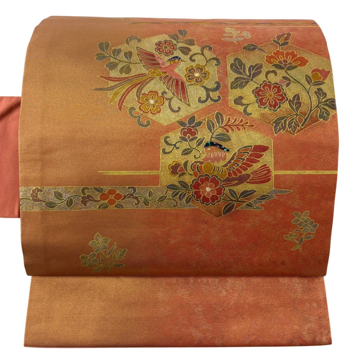 名古屋帯 秀品 瓢箪 金糸 刺繍 藍色 正絹｜中古・古着・リサイクル着物