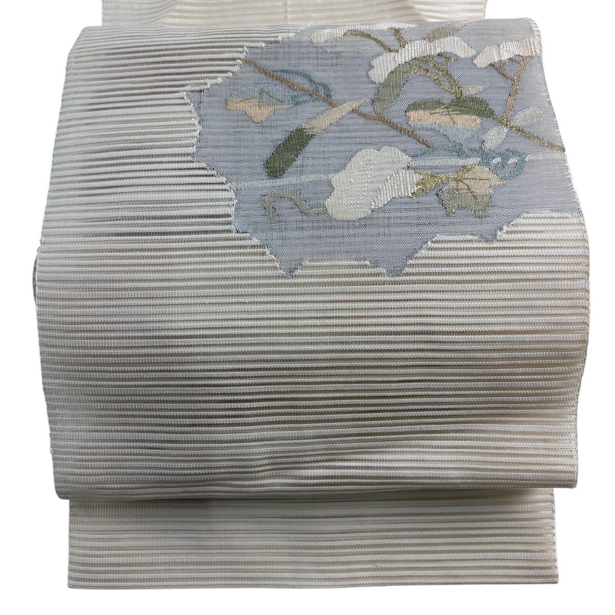 名古屋帯 秀品 夏帯 絽 八寸名古屋帯 松葉仕立て トンネル仕立て 枝花