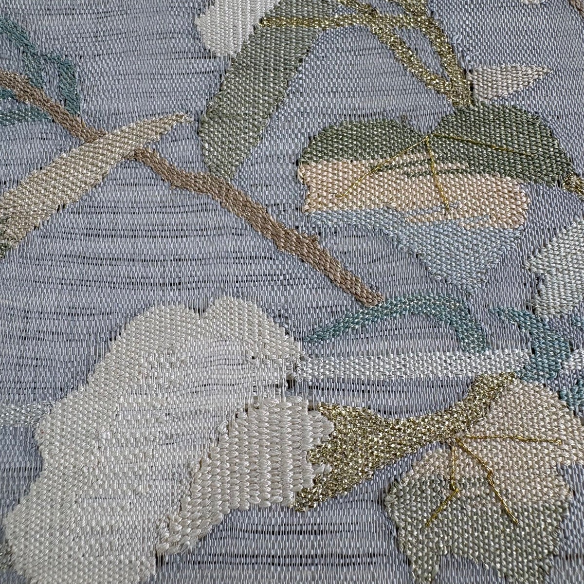名古屋帯 秀品 夏帯 絽 八寸名古屋帯 松葉仕立て トンネル仕立て 枝花