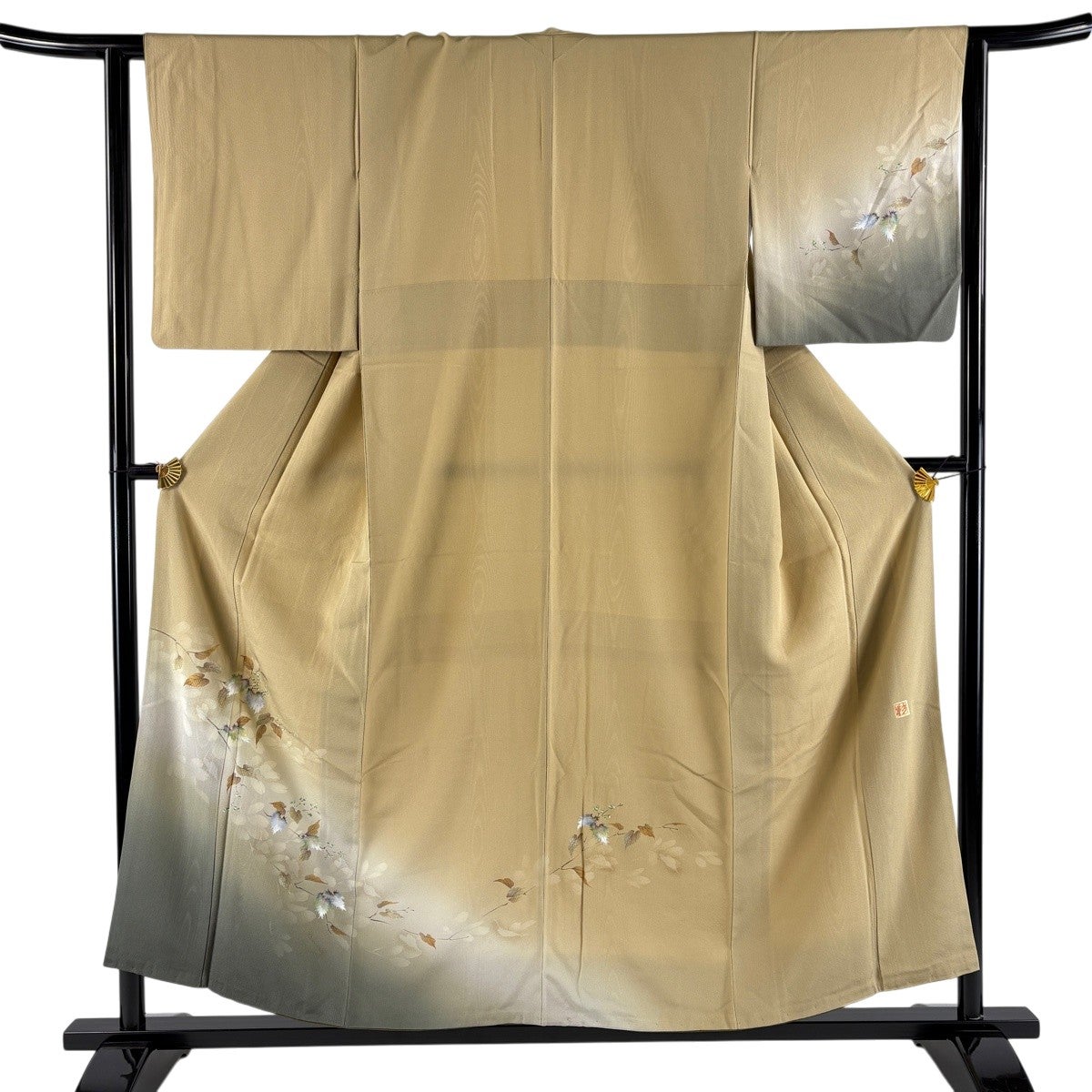 美品】 付下げ 身丈155cm 裄丈62.5cm S 袷 やまと 落款あり 葉と実