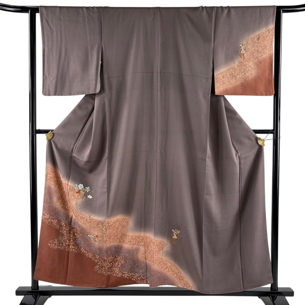 美品】 訪問着 身丈156cm 裄丈63cm S 袷 松竹梅 金糸 金銀彩 薄ピンク