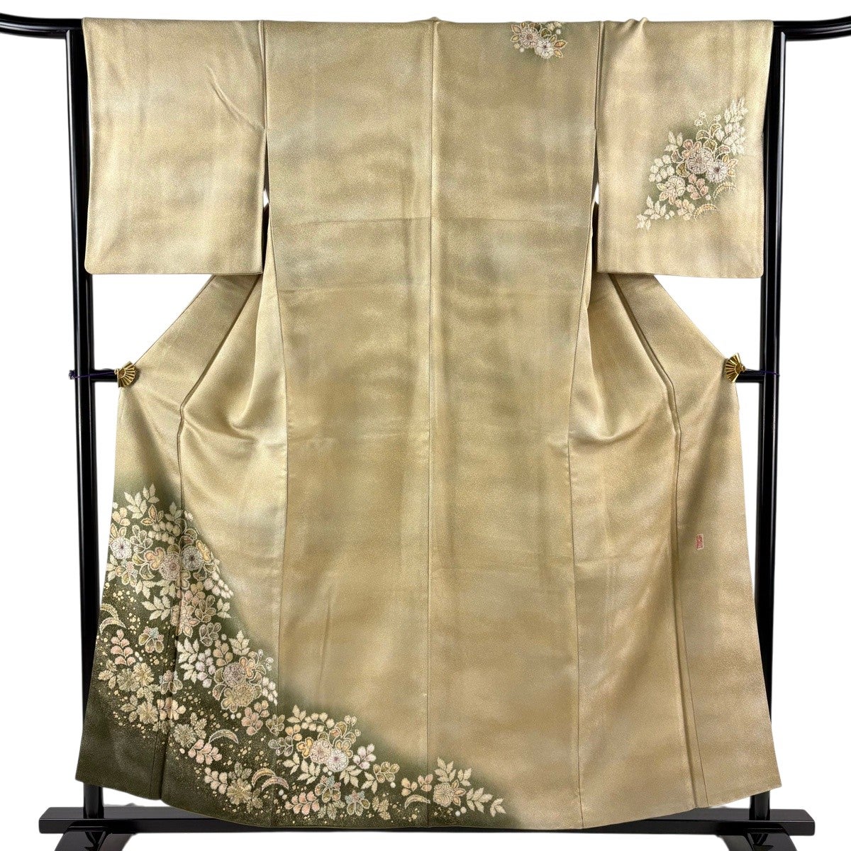 付下げ 身丈156cm 裄丈65cm M 袷 翠山工房 やまと 落款あり 辻が花 金