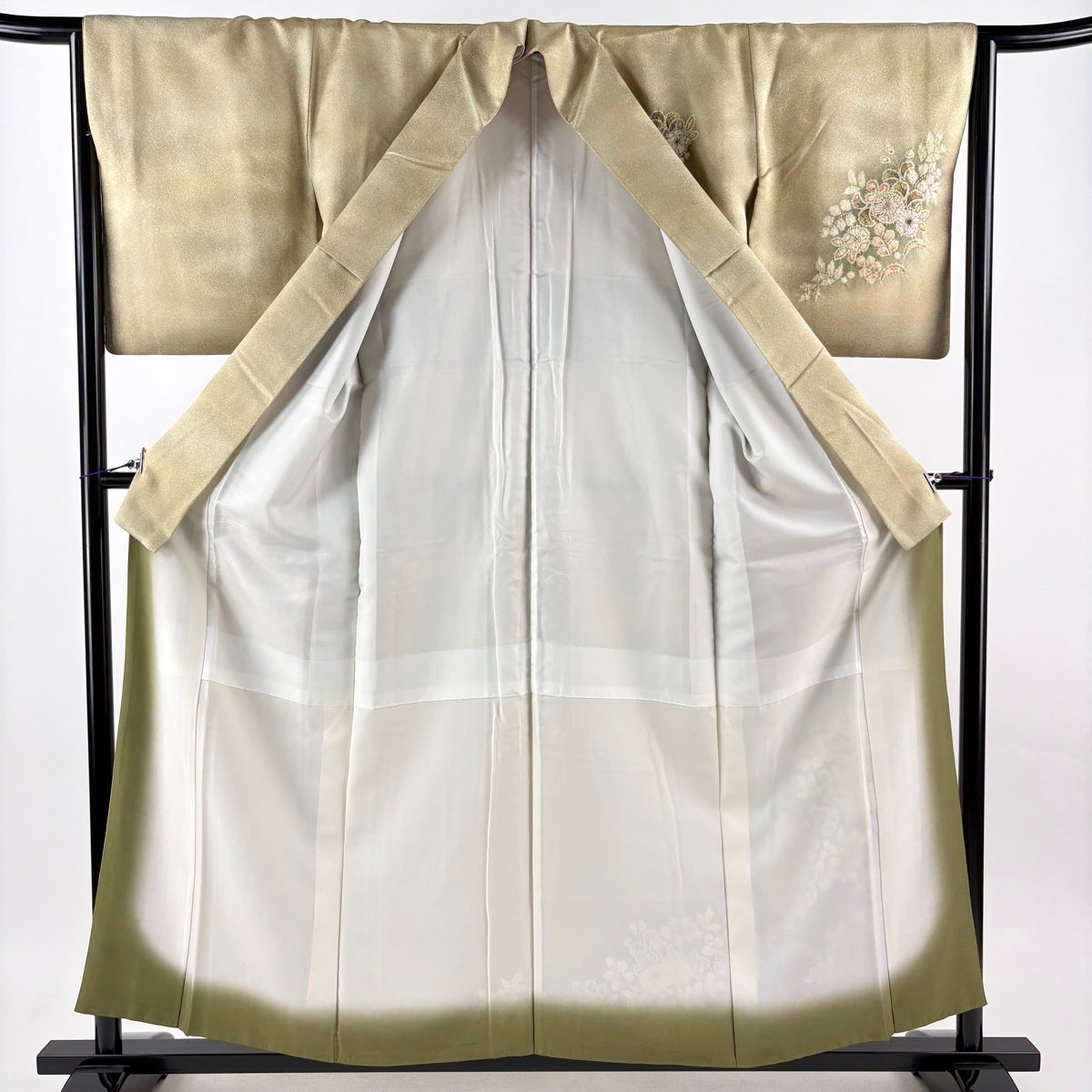 付下げ 身丈156cm 裄丈65cm M 袷 翠山工房 やまと 落款あり 辻が花 金