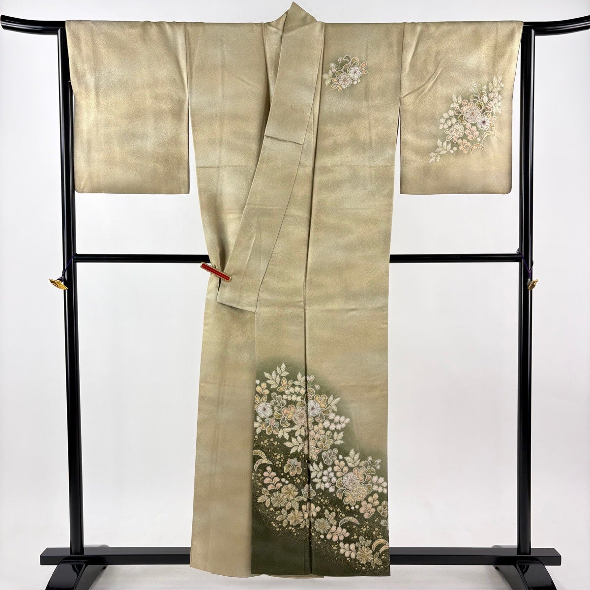 付下げ 身丈156cm 裄丈65cm M 袷 翠山工房 やまと 落款あり 辻が花 金