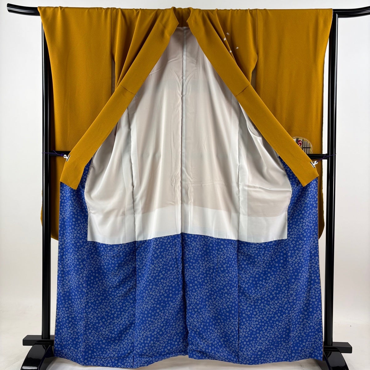 美品】振袖 身丈164cm 裄丈67.5cm L 袷 雪輪 建物 金彩 山吹色 正絹 秀