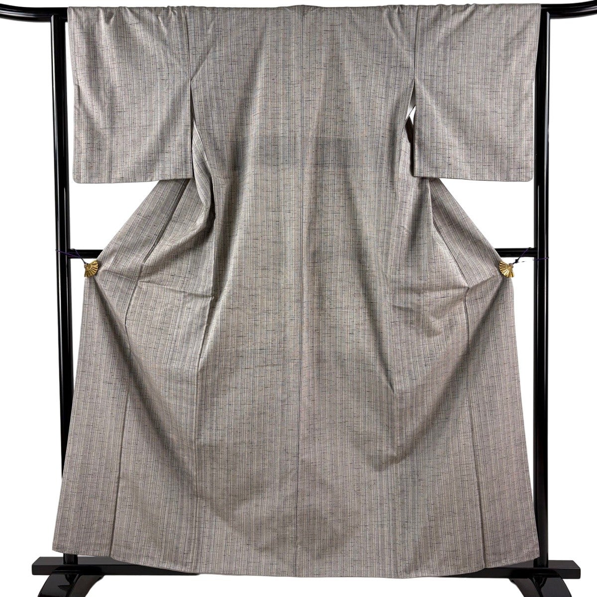 在庫一掃】 【美品】 紬 身丈164cm 裄丈60.5cm S 袷 白鷹山ぜんまい糸