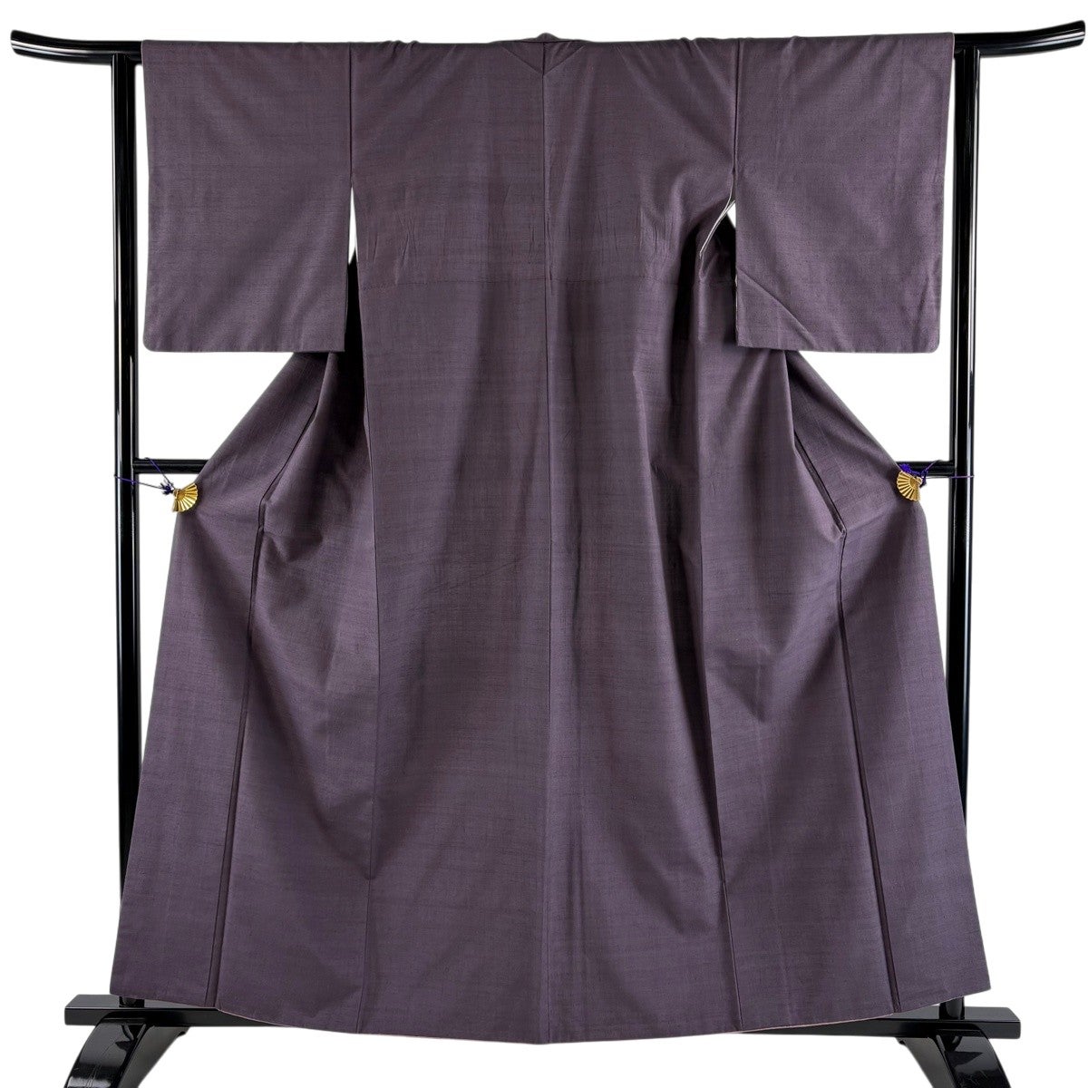 紬 身丈151cm 裄丈65cm M 薄物 夏紬地 濃紫 正絹 秀品｜中古・古着